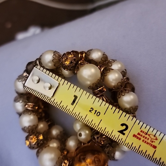 Vintage Wire wrap faux pearl bracelet - Picture 7 of 7